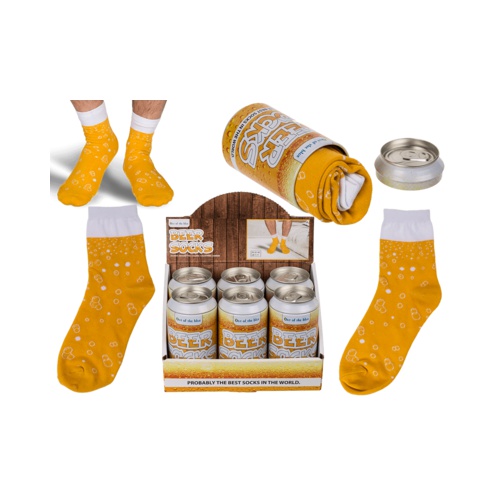 Bier sokken in bierblikje