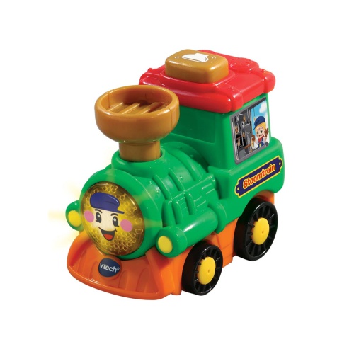 Kinderen kunnen zelf verhalen bedenken met de Vtech Toet Toet Stijn Stoomtrein. De trein kent zes melodietjes en drie gezongen liedjes, waaronder het Toet Toet Auto’s themalied, plus verschillende geluiden.