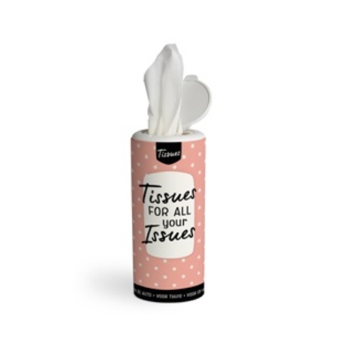 Tissues zijn altijd praktisch om bij je te hebben. De Tissue Dispenser zijn mooi en kleurrijke vormgegeven. Door hun neutrale design en handige vorm overal geplaatst kunnen worden. Ook past deze dispenser precies in de bekerhouder van een auto.