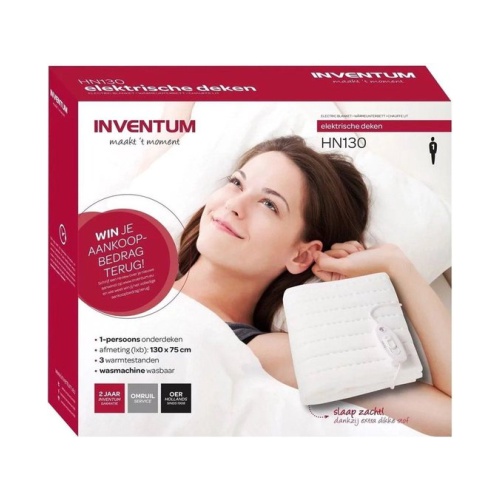 Deze Inventum verwarmingsdeken is voorzien van een verlichte 3 standenschakelaar. Bepaal zelf aan welke kant je de aansluiting wilt, links of rechts. De deken is aan beide zijden te gebruiken en is wasmachine afwasbaar.